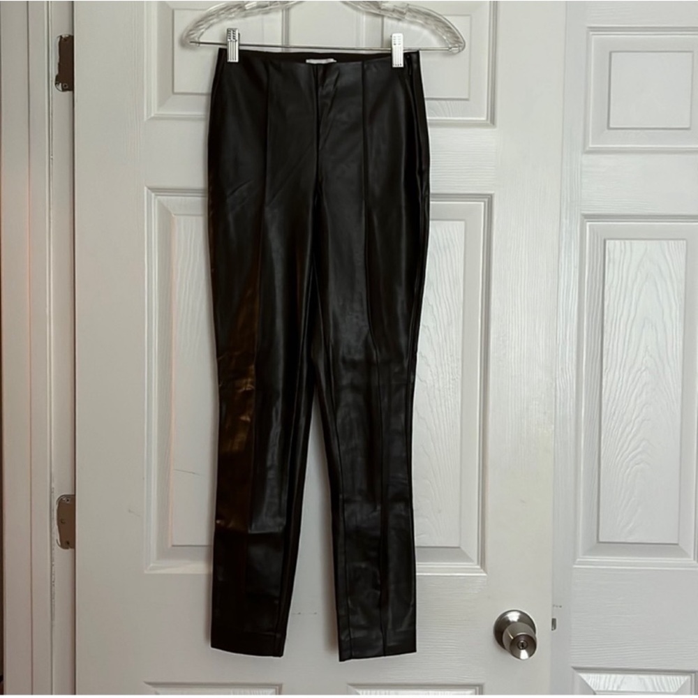 Aritzia Babaton Rich Mocha Brown Leather Leggings 0